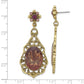 Fashion 1928 Jewelry Brass-Tone Filigree Frame Purple Crystal Oval Enamel Teardrop Dangle Post Earrings