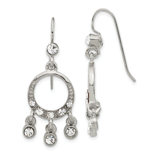 Fashion 1928 Silver-Tone Crystal Chandelier Dangle Earrings