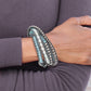 34 Inch Aquamarine/Blue Quartz/Crystal/Leather Multi-Wrap Bracelet