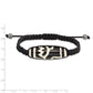 Fashion 11X38mm Tibet Eye Agate W/Hematite Beads Black Cord Bracelet