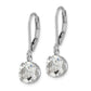 Fashion 1928 Jewelry Silver-Tone Clear Round Cut Crystals From Swarovski Dangle Leverback Earrings