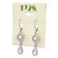 Fashion 1928 Jewelry Silver-Tone Fligree Floral Frame With Clear Crystal Center And Teardrop Dangle Leverback Earrings