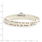 Stainless Steel Amen Lord'S Prayer White Leather Wrap With Magnetic Clasp 23.5 Inch Bracelet