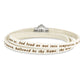 Stainless Steel Amen Lord'S Prayer White Leather Wrap With Magnetic Clasp 23.5 Inch Bracelet