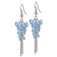 Fashion 1928 Silver-Tone Blue Glass Beads Cluster Drop Earrings