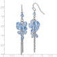 Fashion 1928 Silver-Tone Blue Glass Beads Cluster Drop Earrings