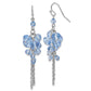 Fashion 1928 Silver-Tone Blue Glass Beads Cluster Drop Earrings