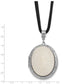 Fashion 1928 Jewelry Silver-Tone Frame Imitation Acrylic Pearl Oval 46mm Locket 30 Inch Faux Suede Cord Necklace Holds 2 Photos