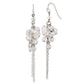 Fashion 1928 Jewelry Silver-Tone Clear Crystal Bead Cluster Drop Earrings