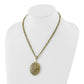 16.00 Inch 1928 Jewelry Brass-Tone Fligree 42mm Oval Locket 16 Double Chain Necklace Holds 2 Photos