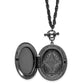 Fashion 1928 Jewelry Black-Plated 47mm Oval Locket With Victorian Woman 30 Inch Necklace Holds 2 Photos