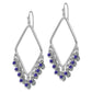 Fashion 1928 Jewelry Silver-Tone Light And Dark Blue Faceted Crystal Beaded Diamond Shaped Dangle Earrings