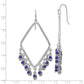 Fashion 1928 Jewelry Silver-Tone Light And Dark Blue Faceted Crystal Beaded Diamond Shaped Dangle Earrings