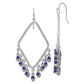 Fashion 1928 Jewelry Silver-Tone Light And Dark Blue Faceted Crystal Beaded Diamond Shaped Dangle Earrings