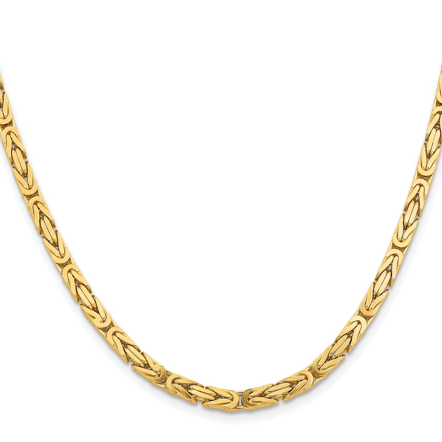 14K Yellow Gold 18 Inch 4mm Byzantine With Lobster Clasp Chain