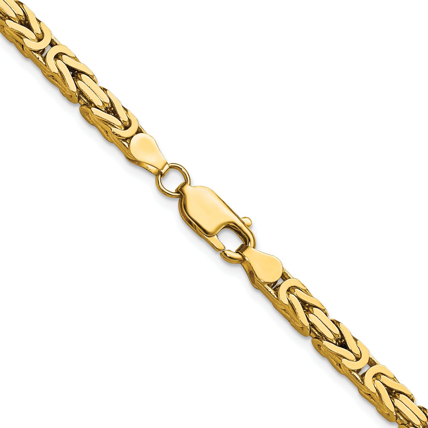 14K Yellow Gold 18 Inch 4mm Byzantine With Lobster Clasp Chain