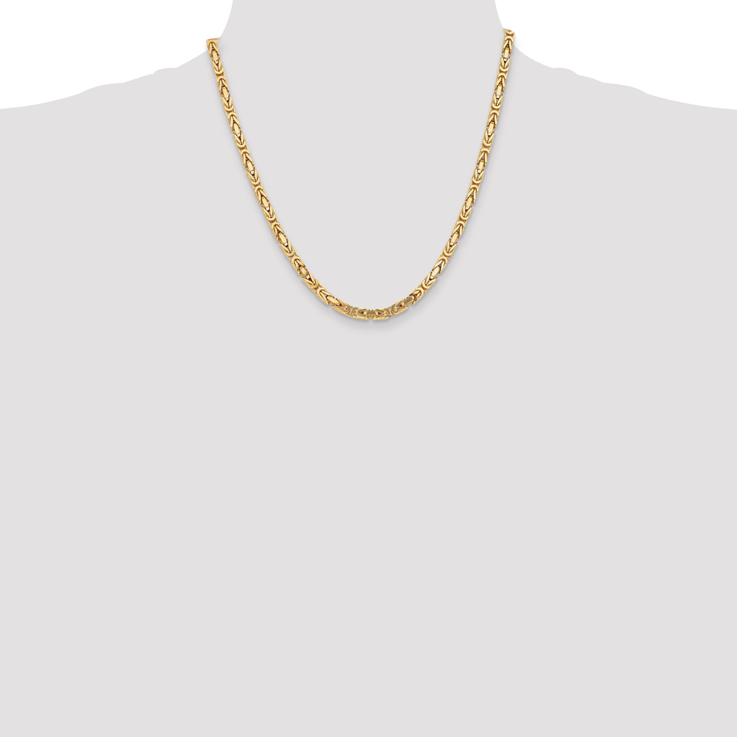 14K Yellow Gold 20 Inch 4mm Byzantine With Lobster Clasp Chain