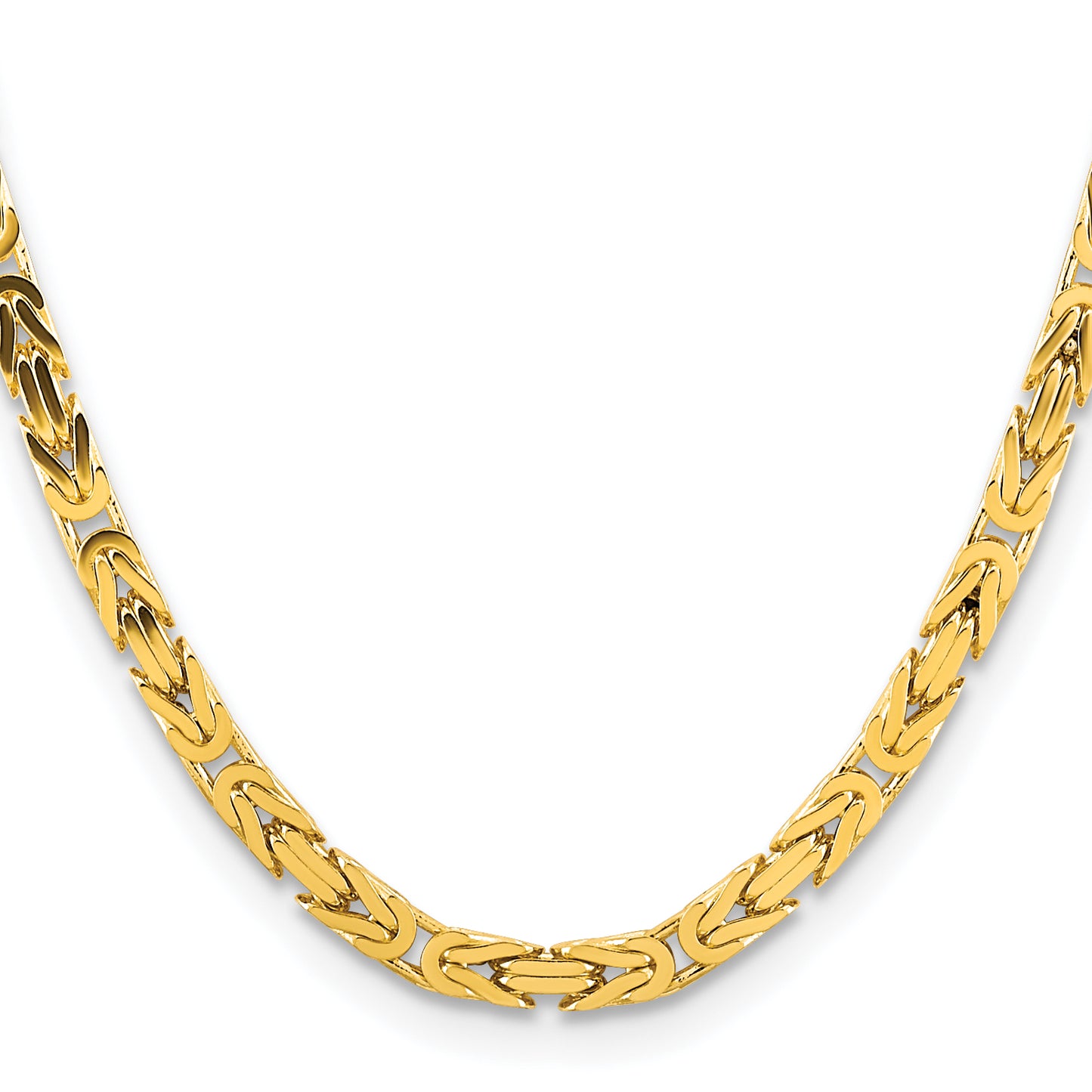 14K Yellow Gold 20 Inch 5.25mm Byzantine With Lobster Clasp Chain