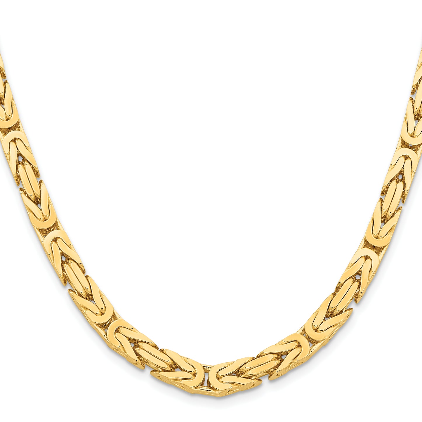 14K Yellow Gold 20 Inch 6.5mm Byzantine With Lobster Clasp Chain