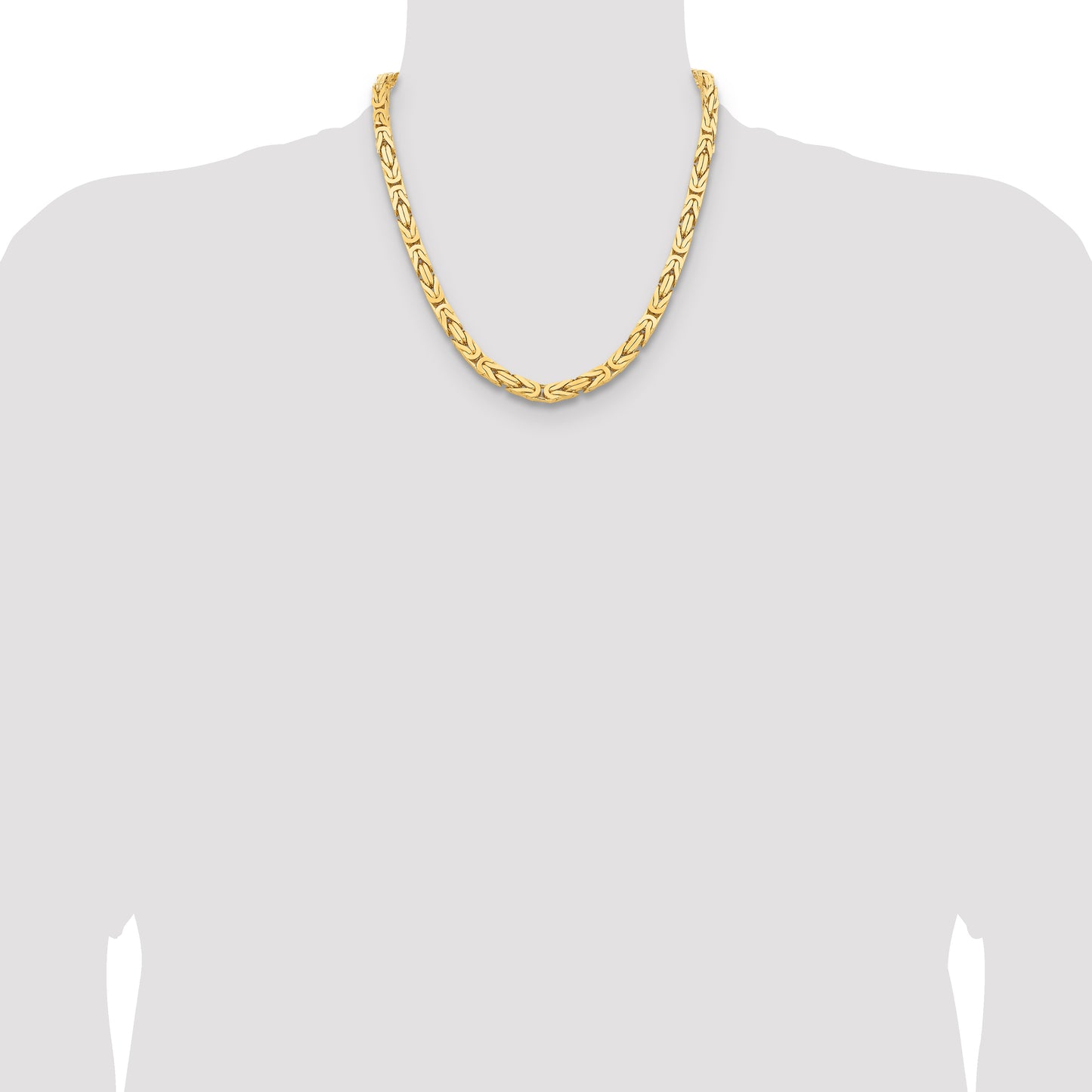 14K Yellow Gold 20 Inch 6.5mm Byzantine With Lobster Clasp Chain