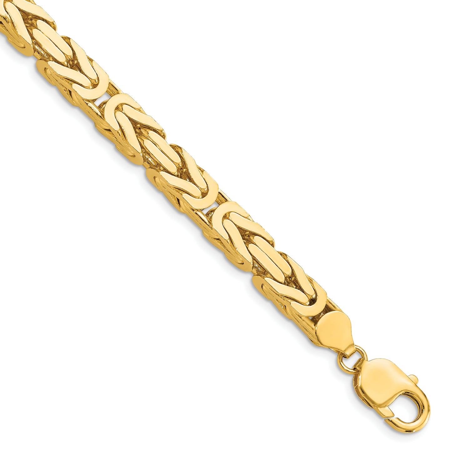 14K Yellow Gold 9 Inch 6.5mm Byzantine With Lobster Clasp Chain