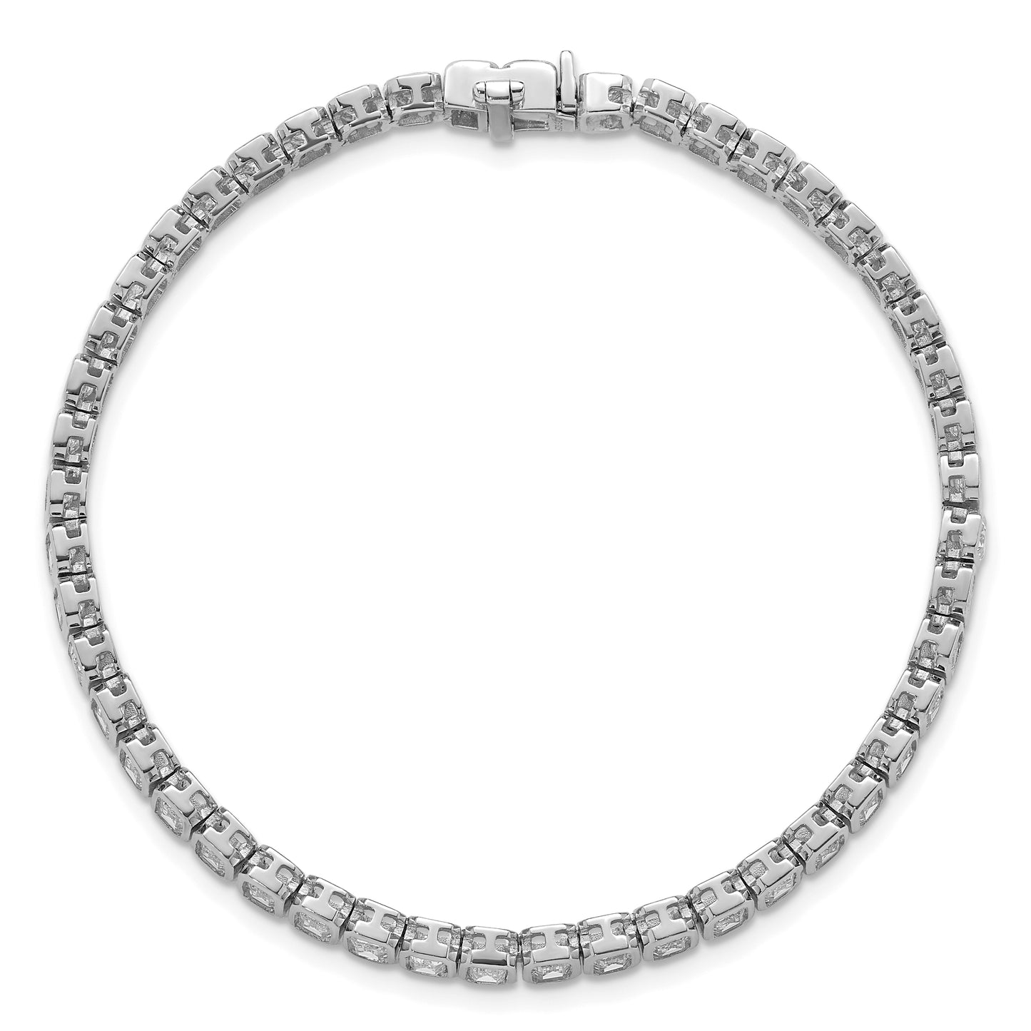 14k White Gold 6 1/2 Ct. Lab Grown Diamond VS/SI+ G+ Emerald Bezel Tennis Bracelet