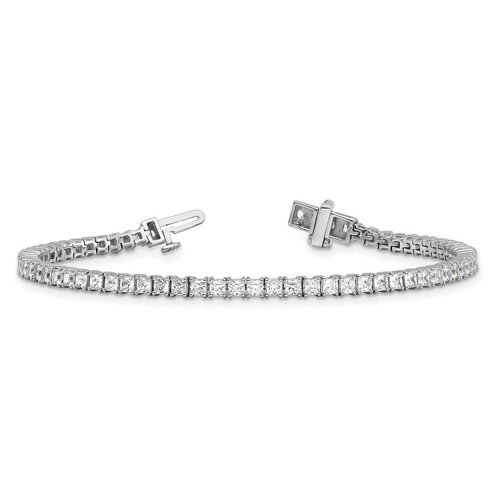 14k White Gold 5 Ct. Lab Grown Diamond VS/SI+ G+ Princess Tennis Bracelet