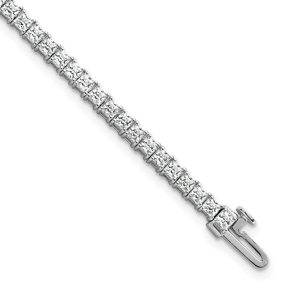 14k White Gold 5 Ct. Lab Grown Diamond VS/SI+ G+ Princess Tennis Bracelet