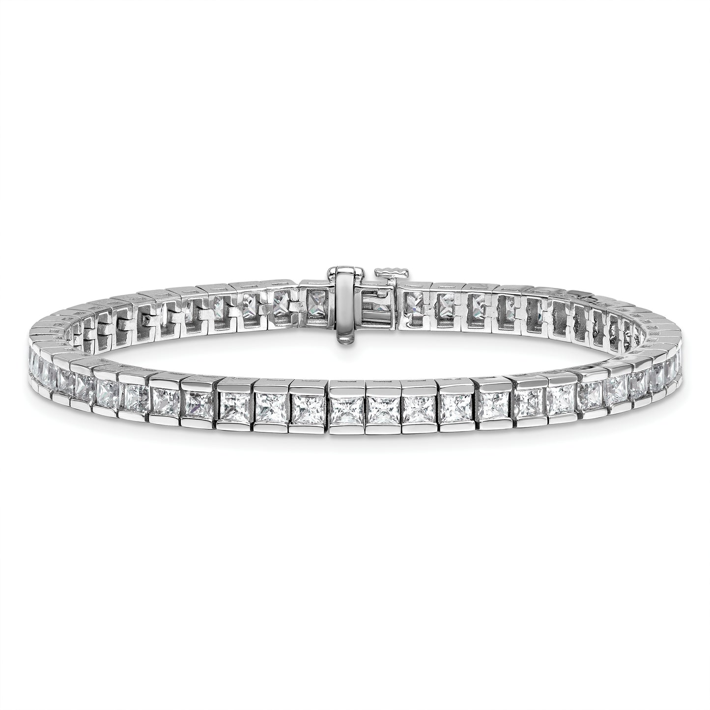 14K White Gold Lab Grown Diamond VS/SI+ G+ Princess Tennis Bracelet