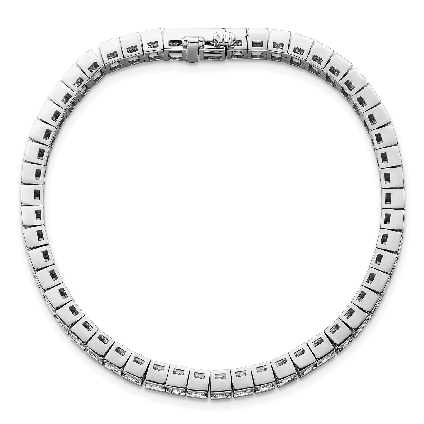 14K White Gold Lab Grown Diamond VS/SI+ G+ Princess Tennis Bracelet