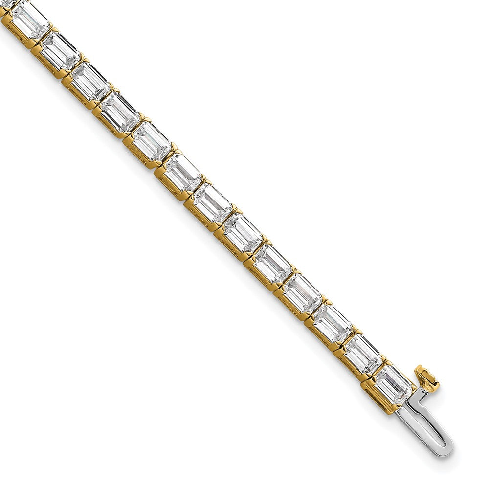 14k Yellow Gold 10 Ct. Lab Grown Diamond VS/SI+ G+ Emerald Tennis Bracelet