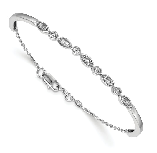 14k White Gold 1/2 Ct. Lab Grown Diamond VS/SI+ G+ Bangle Bracelet