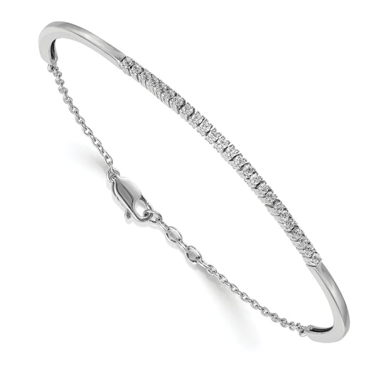 14k White Gold 1/2 Ct. Lab Grown Diamond VS/SI+ G+ Bangle Bracelet