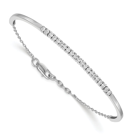 14k White Gold 3/4 Ct. Lab Grown Diamond VS/SI+ G+ Bangle Bracelet