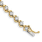 14k Yellow Gold 2 Ct. Lab Grown Diamond VS/SI+ G+ 7.25 inch Fancy Tennis Bracelet