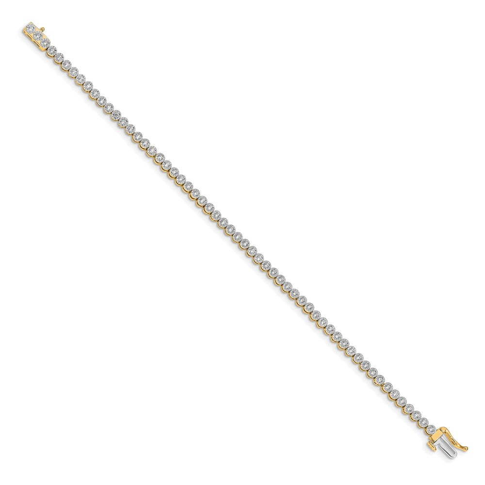 14k Yellow Gold 1 Ct. Lab Grown Diamond VS/SI+ G+ 7 inch Fancy Tennis Bracelet