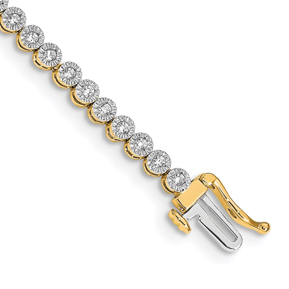 14k Yellow Gold 1 Ct. Lab Grown Diamond VS/SI+ G+ 7 inch Fancy Tennis Bracelet