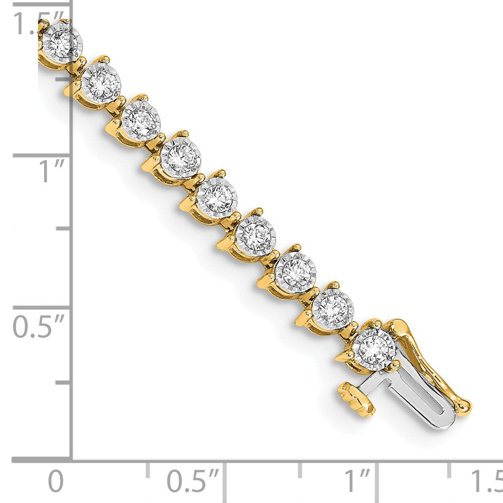 14k Yellow Gold 2 Ct. Lab Grown Diamond VS/SI+ G+ 7.25 inch Fancy Tennis Bracelet