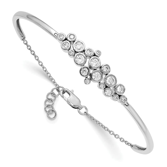 14K White Gold Lab Grown Diamond VS/SI FGH Bangle Bracelet