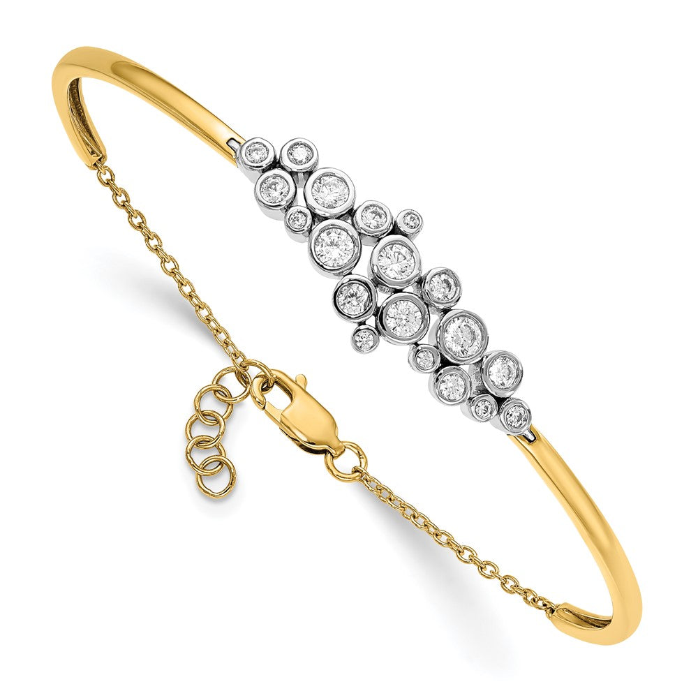 14K Two-Tone Lab Grown Diamond VS/SI+ G+ Bangle Bracelet