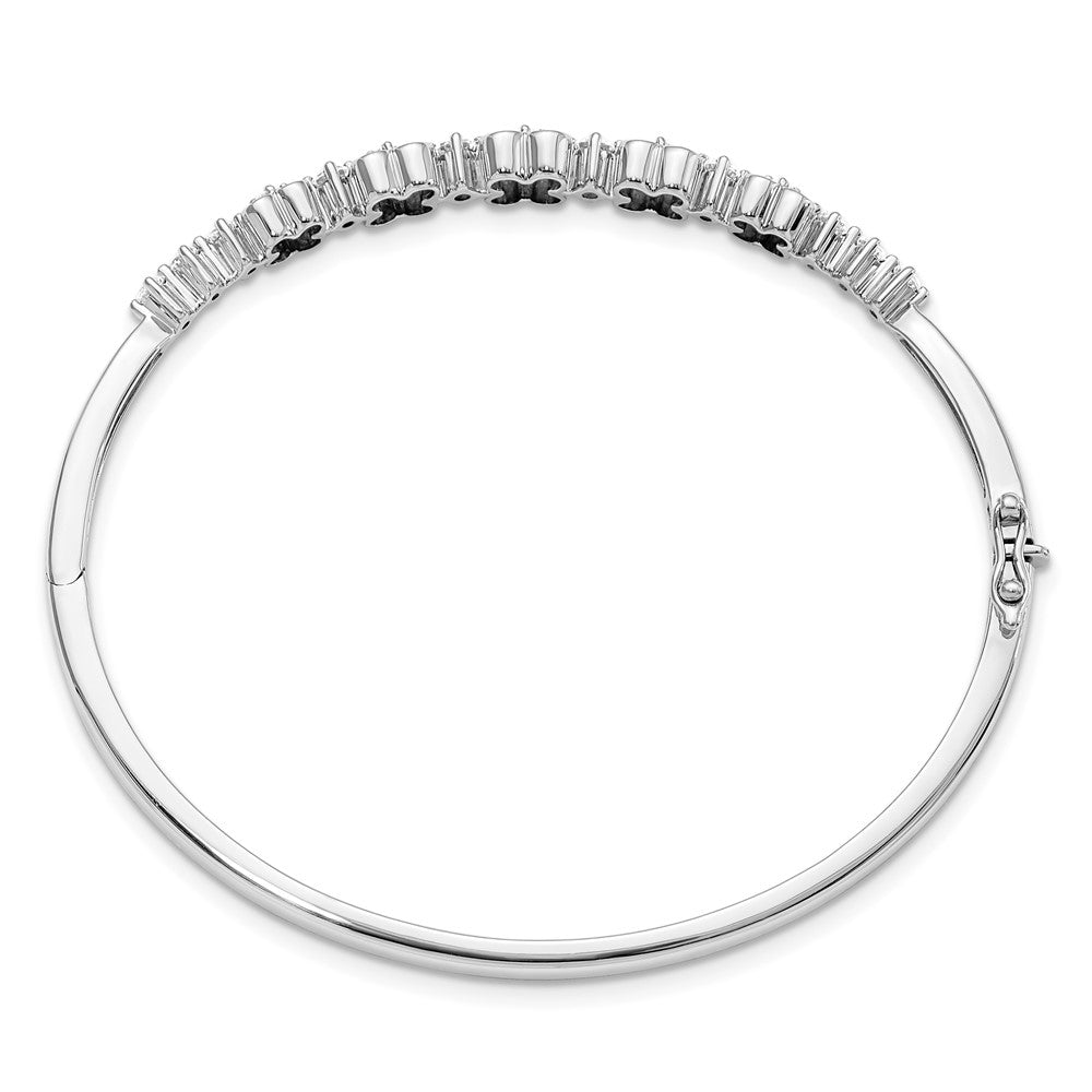 14K White Gold Lab Grown Diamond VS/SI+ G+ Cr.Emerald Bangle Bracele