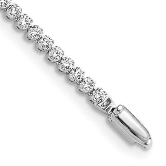 14k White Gold 2 1/8 Ct. Lab Grown Diamond VS/SI+ G+ Round Tennis Bracelet