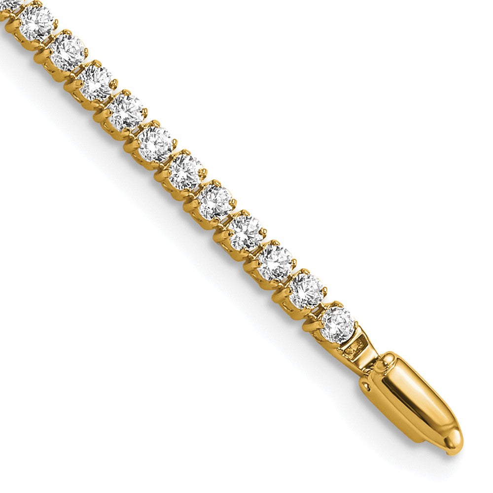 14k Yellow Gold 3 1/5 Ct. Lab Grown Diamond VS/SI+ G+ Round Tennis Bracelet