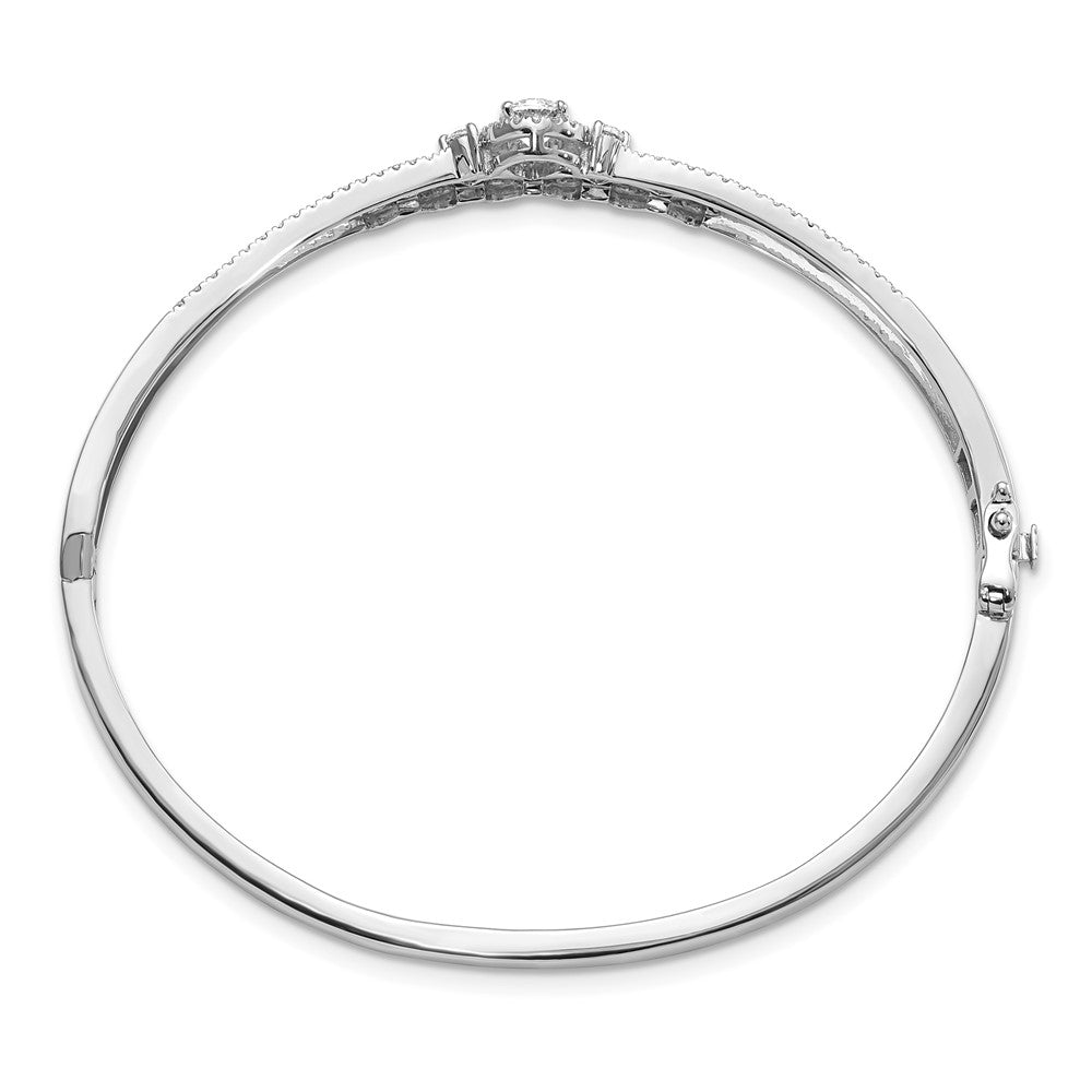 14k White Gold 1 Ct. Lab Grown Diamond VS/SI+ G+ Double Strand Infinity and Round Bangle Bracelet