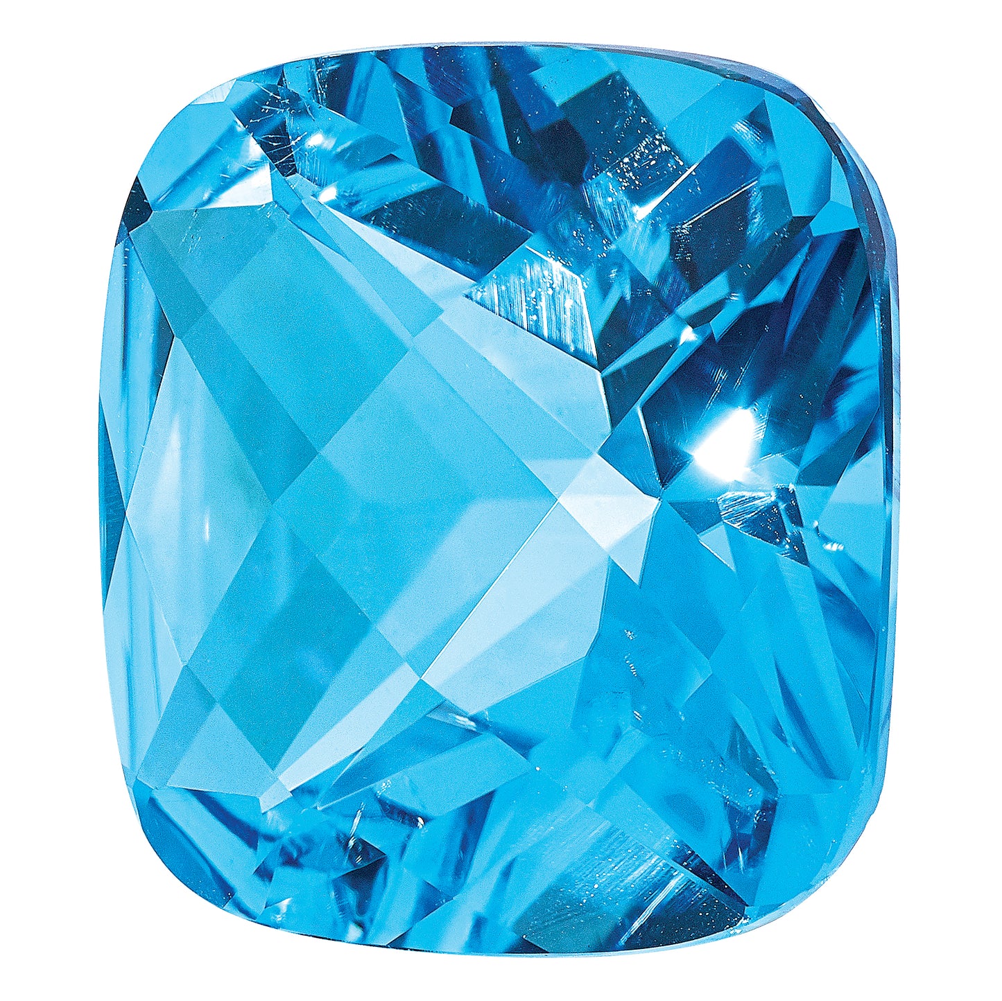 Gemstone Swiss Blue Topaz Aa Quality 16X12mm Antique Cushion Checkerboard Lg