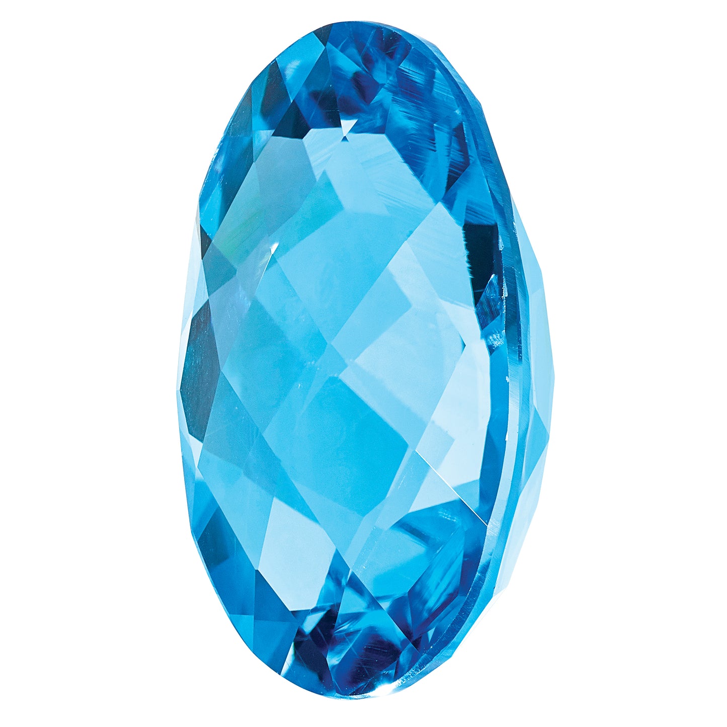 Gemstone Swiss Blue Topaz Aa Quality 6X4mm Oval Checkerboard