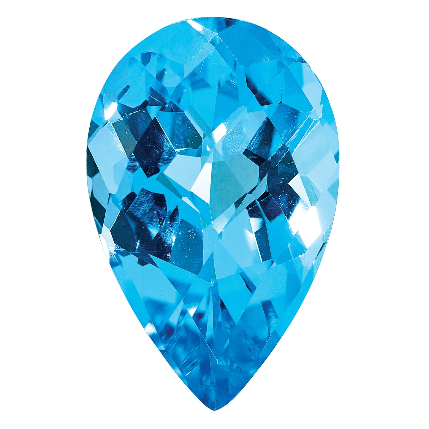 Gemstone Swiss Blue Topaz Aa Quality 14X9mm Pear Checkerboard