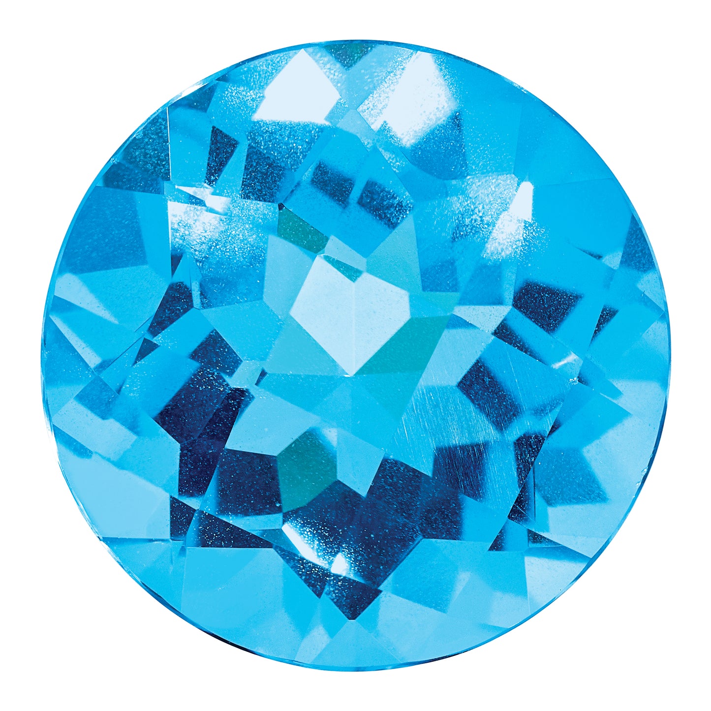 Gemstone Swiss Blue Topaz Aa Quality 5mm Round Checkerboard