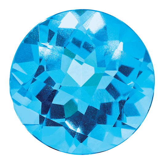 Gemstone Swiss Blue Topaz Aa Quality 6mm Round Checkerboard