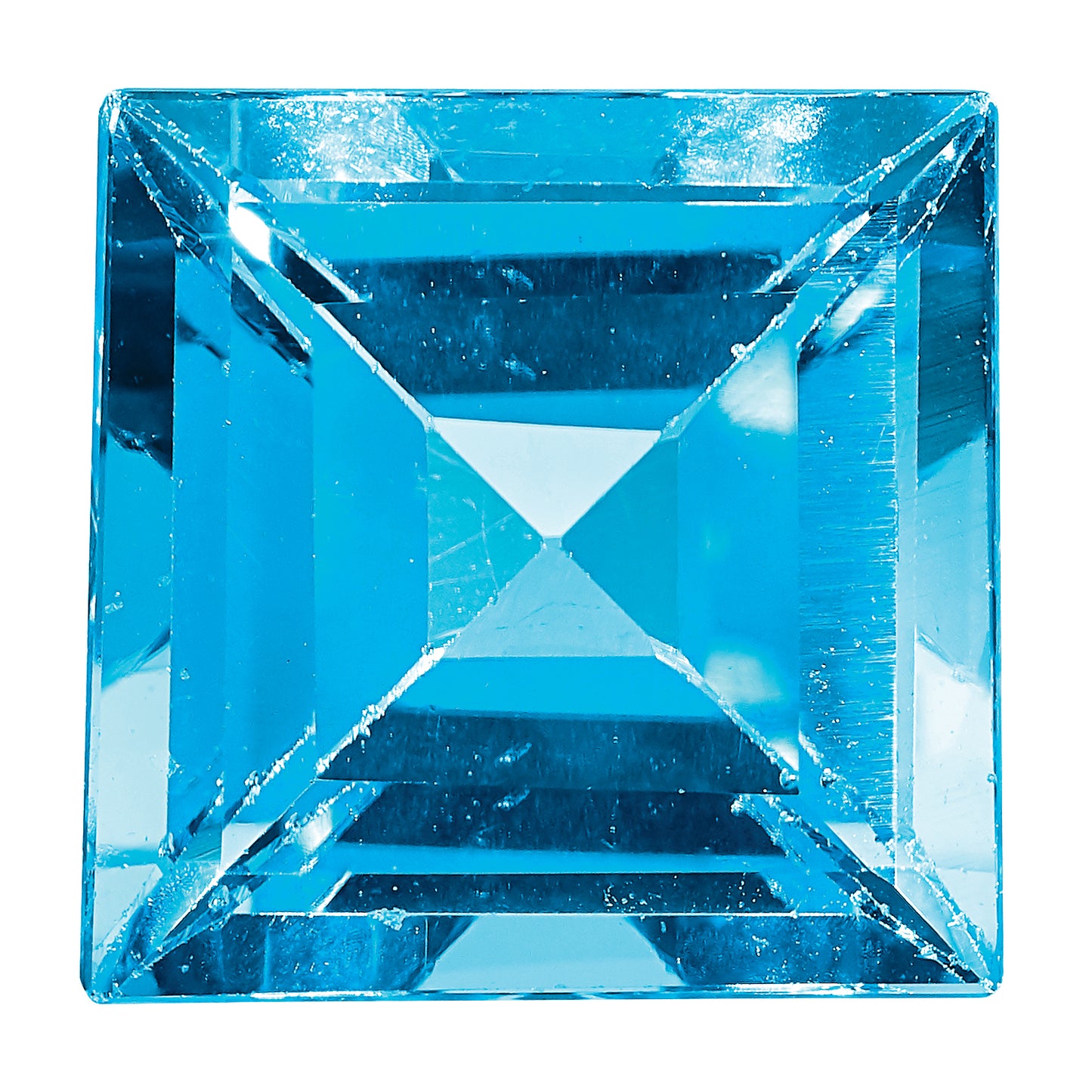 Gemstone Swiss Blue Topaz Aa Quality 8mm Square Step-Cut